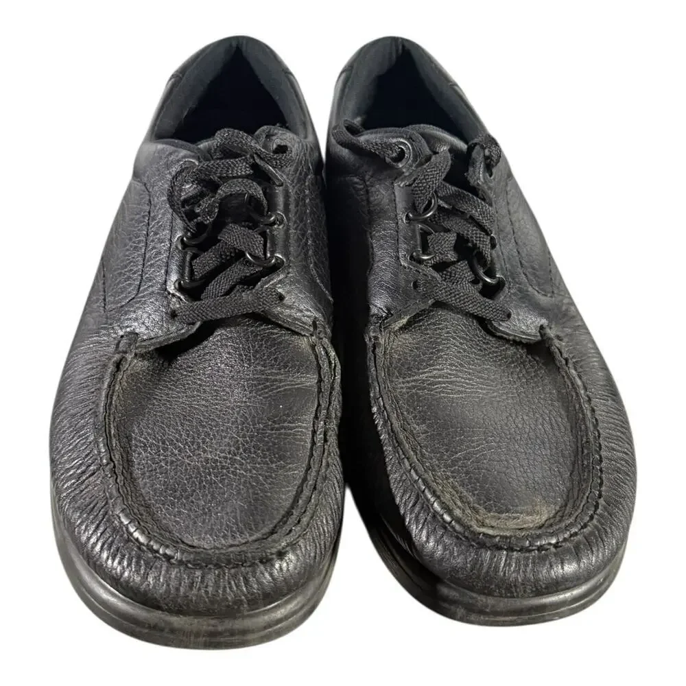 SAS Bout Time Shoes Men’s Size 8.5 M Black Leather Moc Toe Lace Up Comfort